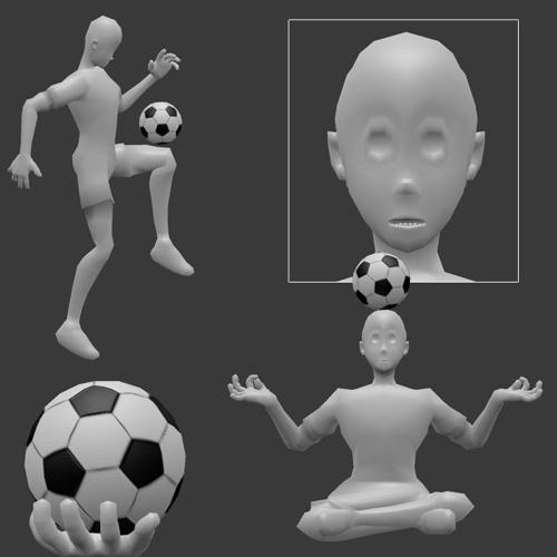 Low Poly Soccer Player (rigged) preview image